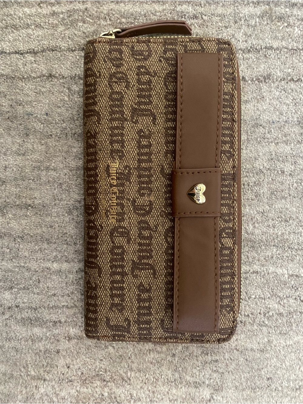 Brown Juicy Contour Zip Wallet
